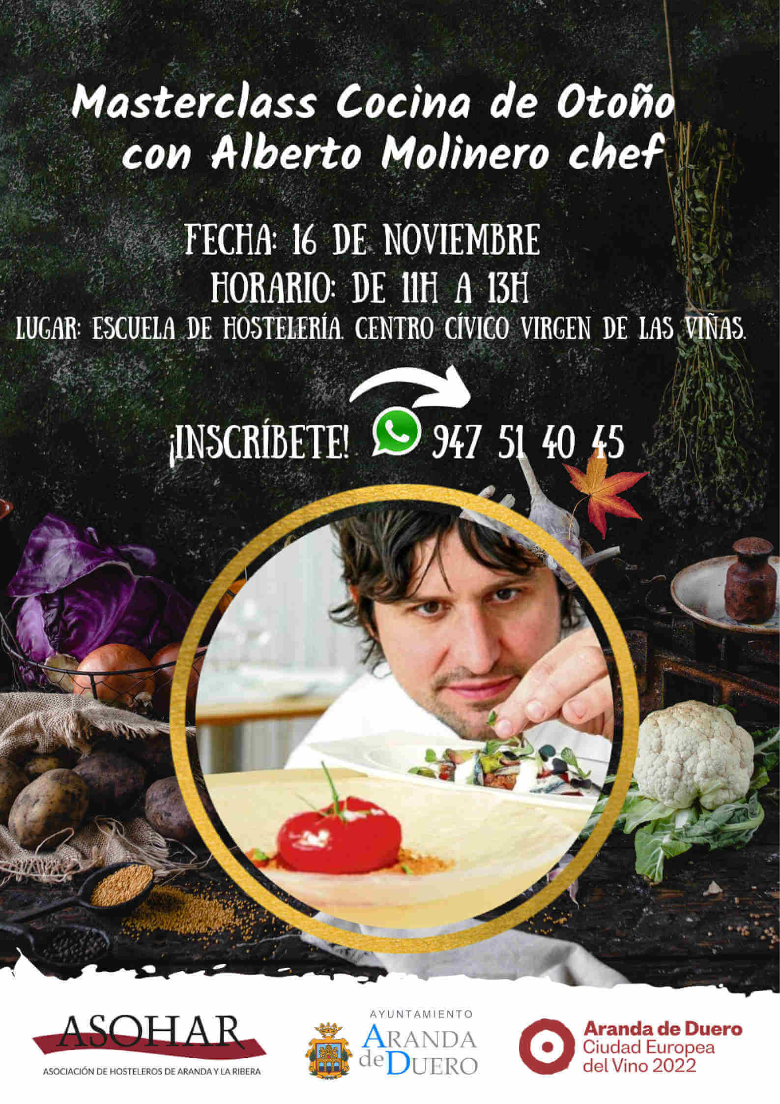 ASOHAR Masterclass Cocina de Otoño con Alberto Molinero Chef